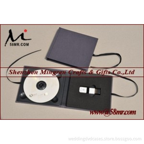 Fabric Linen Wedding CD DVD USB Case Cover Folio Box Holder Album Leather